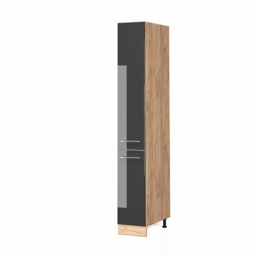 Vicco Hochschrank Fame-Line, Anthrazit Hochglanz/Goldkraft Eiche, 30 cm günstig online kaufen