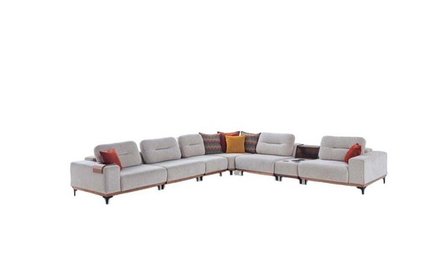 JVmoebel Ecksofa Weißes Ecksofa Designer L-Form Couch Polstersofas Wohnzimm günstig online kaufen