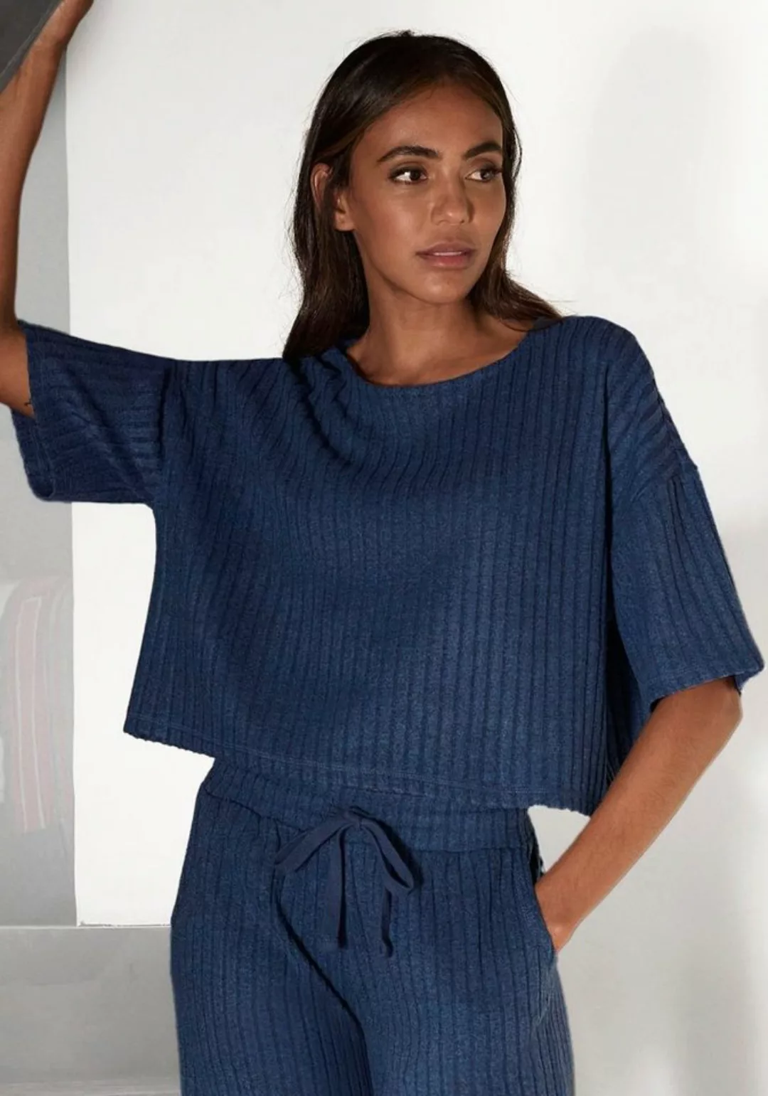 LASCANA 3/4-Arm-Shirt Lounge-/Strickshirt aus weichem Strick, Loungewear günstig online kaufen