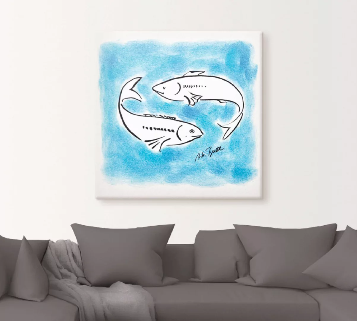 Artland Leinwandbild "Serie Sternzeichen Fische", Sternzeichen, (1 St.), au günstig online kaufen