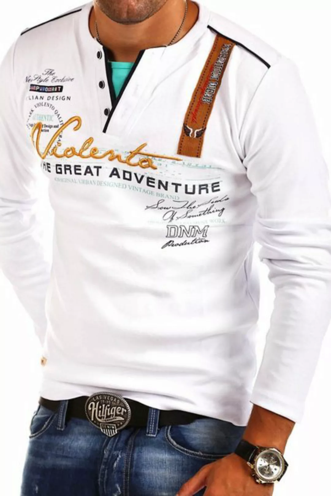 behype Langarmshirt "ADVENTURE", mit modischer Stickerei günstig online kaufen