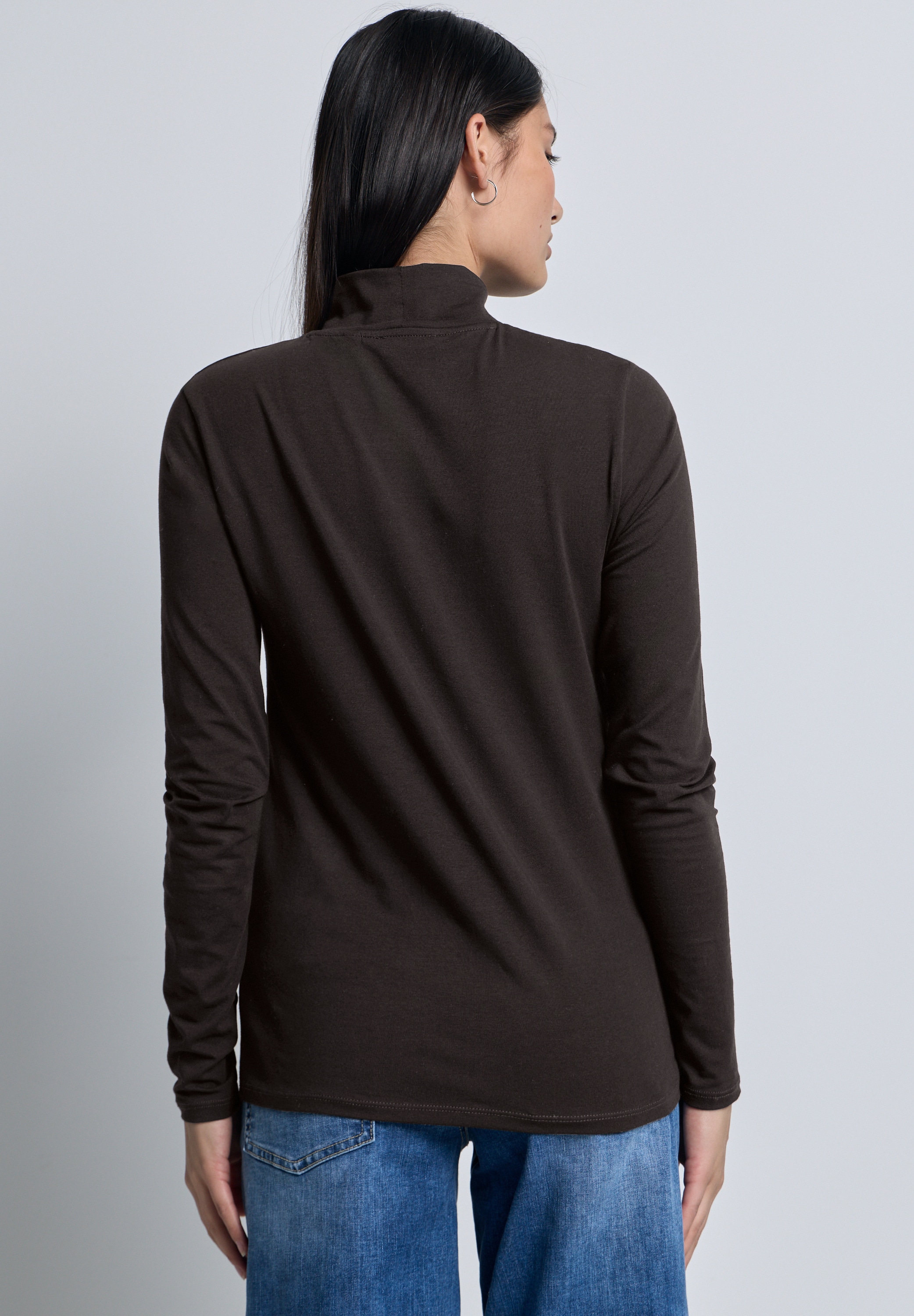 STREET ONE STUDIO Langarmshirt, aus Baumwolle mit Stretchante günstig online kaufen