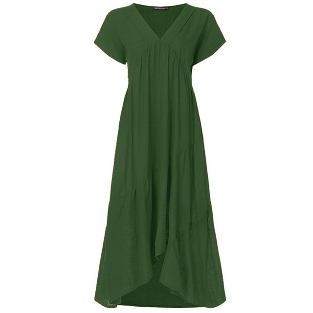 ZWY Dirndl Kleid mit lockerem V-Ausschnitt in Übergröße günstig online kaufen