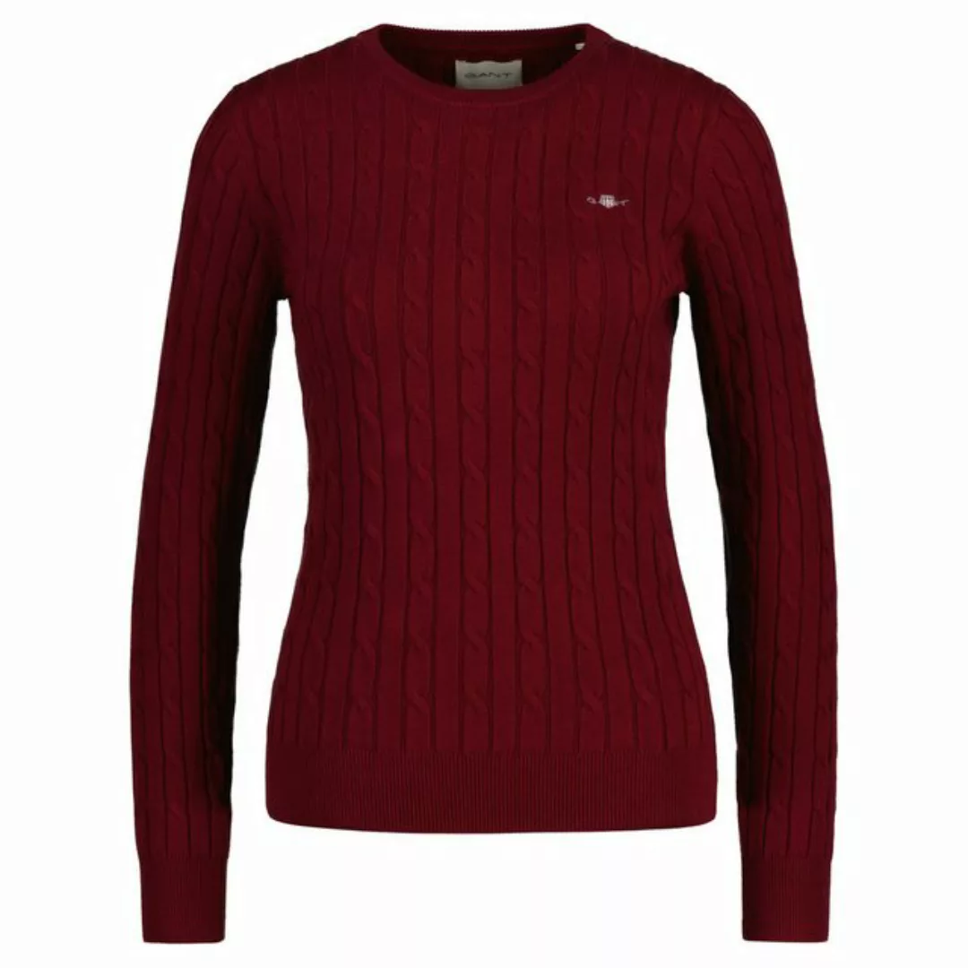 Gant Sweater Damen Pullover - STRETCH COTTON CABLE C-NECK günstig online kaufen