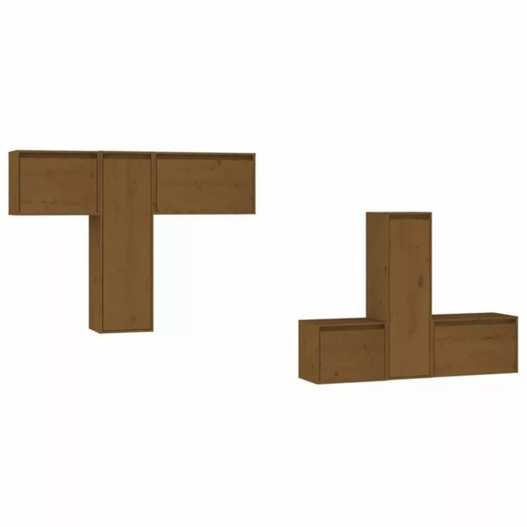 vidaXL TV-Schrank TV-Schränke 6 Stk Honigbraun Massivholz Kiefer Lowboard L günstig online kaufen