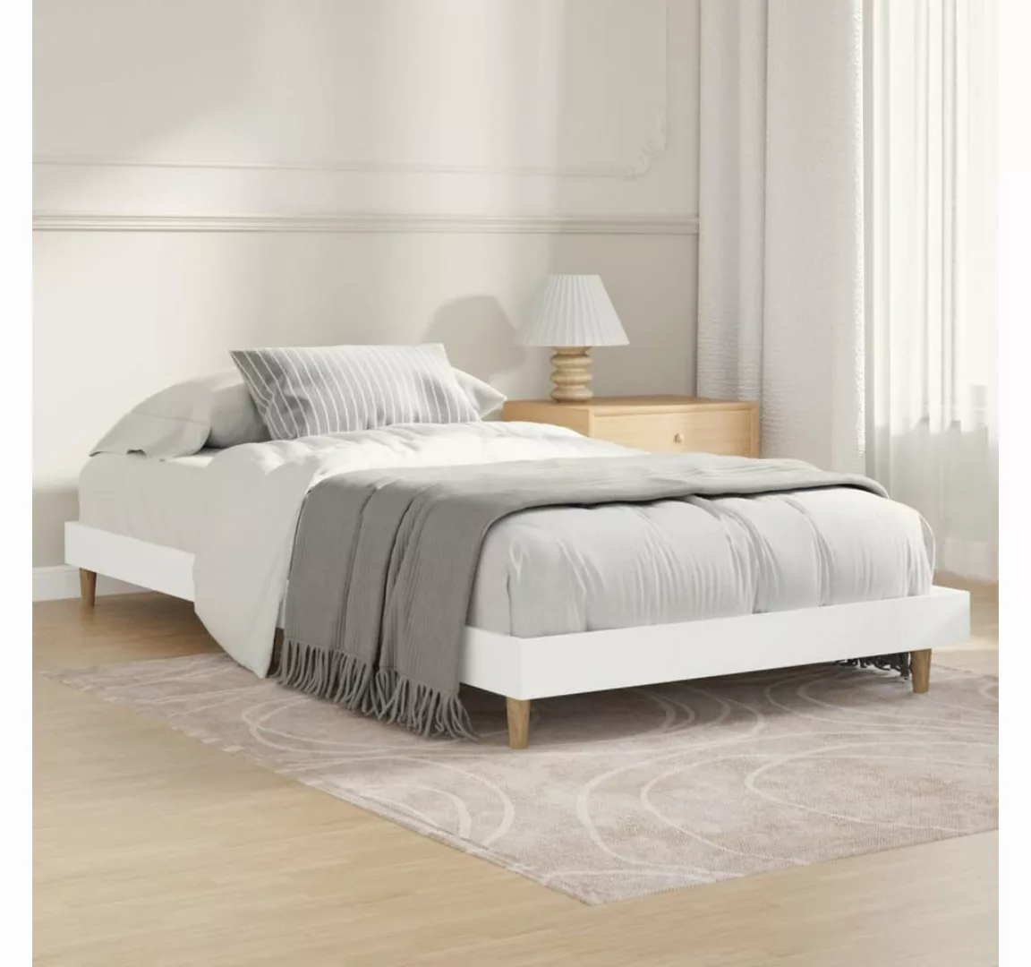 furnicato Bett Bettgestell Weiß 100x200 cm Holzwerkstoff günstig online kaufen