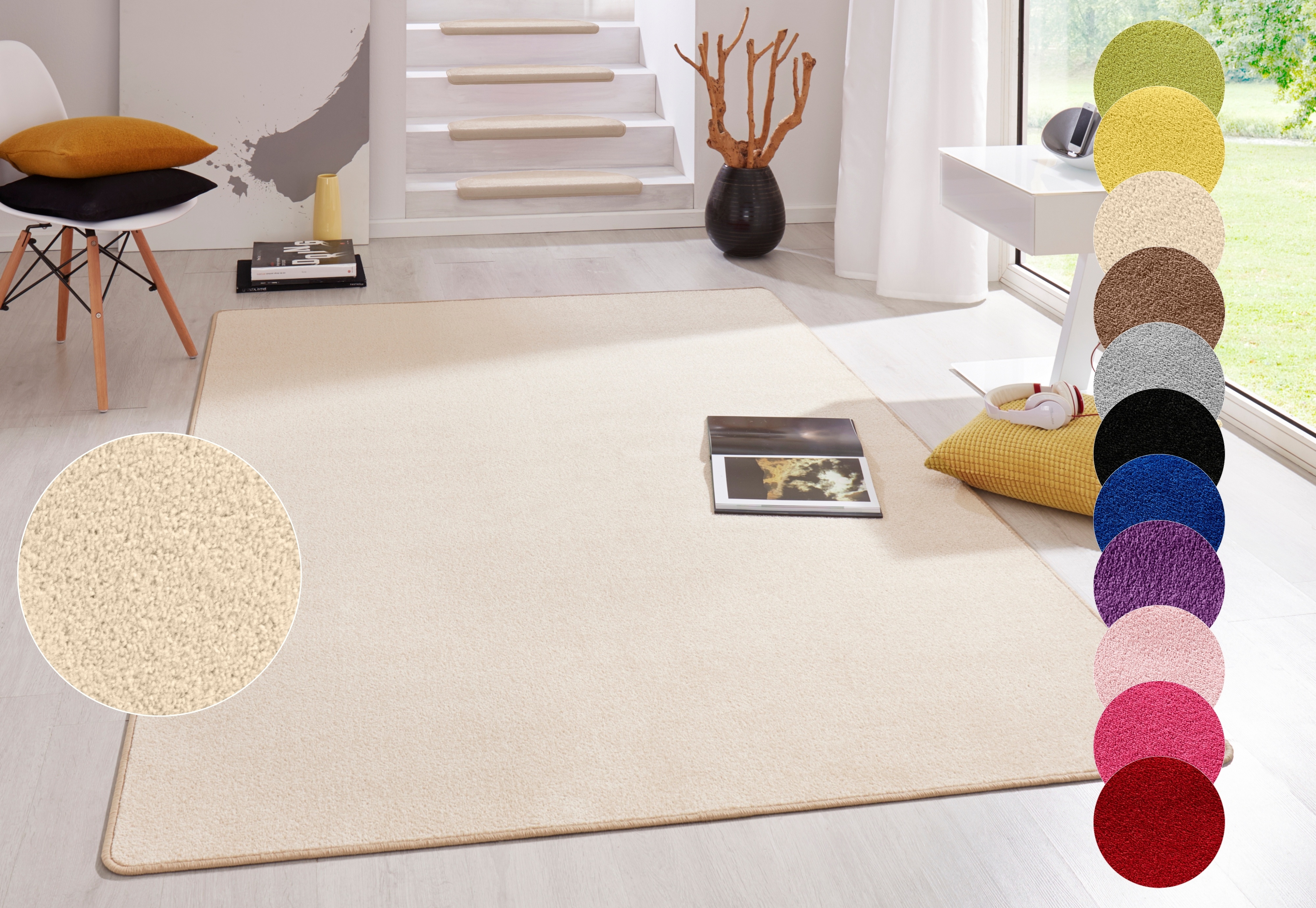 HANSE Home Teppich »Fancy«, rechteckig, 7 mm Höhe, Kurzflor, Läufer, uni, g günstig online kaufen