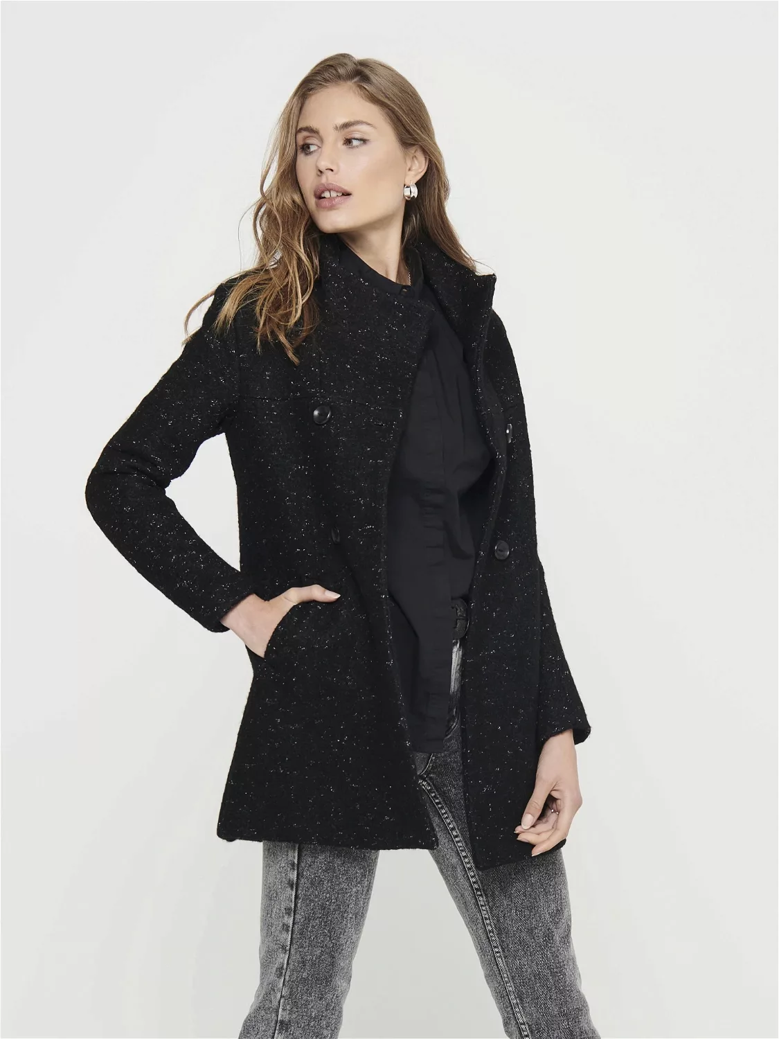 ONLY Langjacke ONLNEWSOPHIA WOOL COAT OTW CC mit Wolle günstig online kaufen