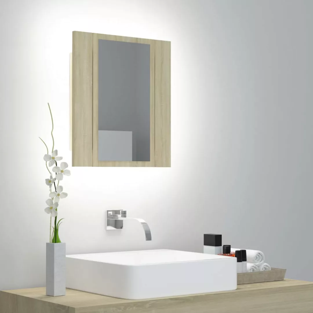 Led-bad-spiegelschrank Sonoma-eiche 40x12x45 Cm günstig online kaufen