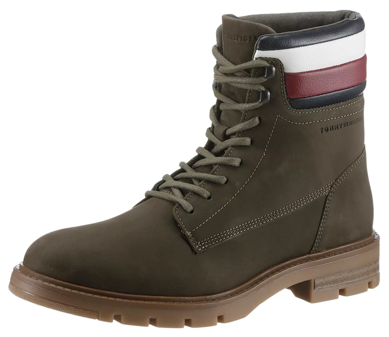 Tommy Hilfiger Schnürboots "CORPORATE HILFIGER NUBUCK BOOT", mit Streifen a günstig online kaufen