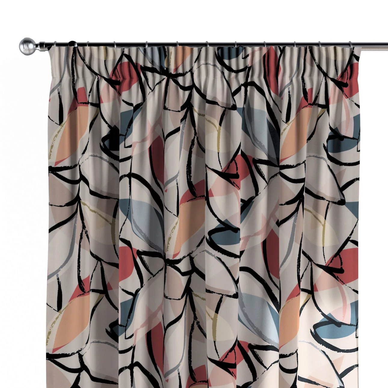 Vorhang mit Kräuselband, rosa-grau, Eden (144-21) günstig online kaufen