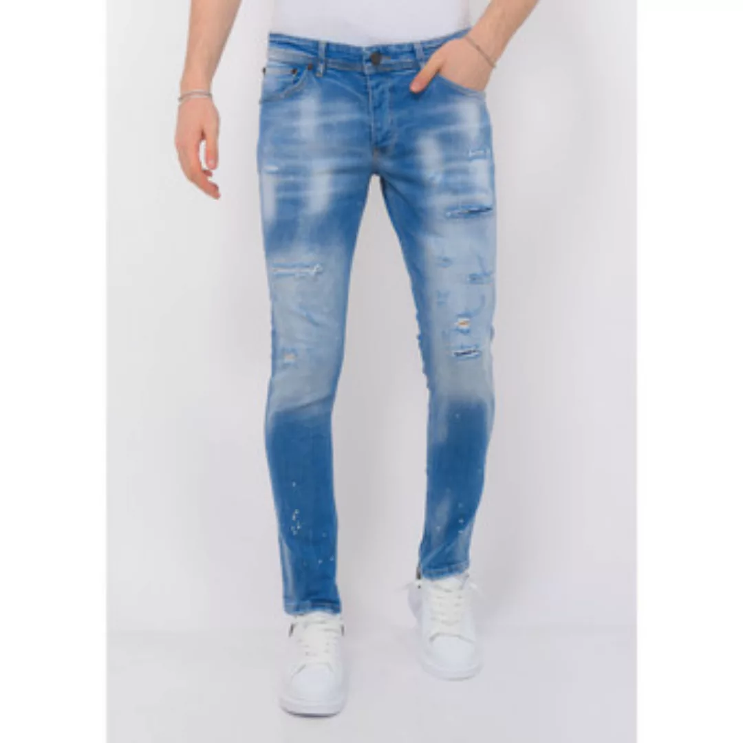 Local Fanatic  Slim Fit Jeans Blue Ripped Skater Hosen Slim günstig online kaufen