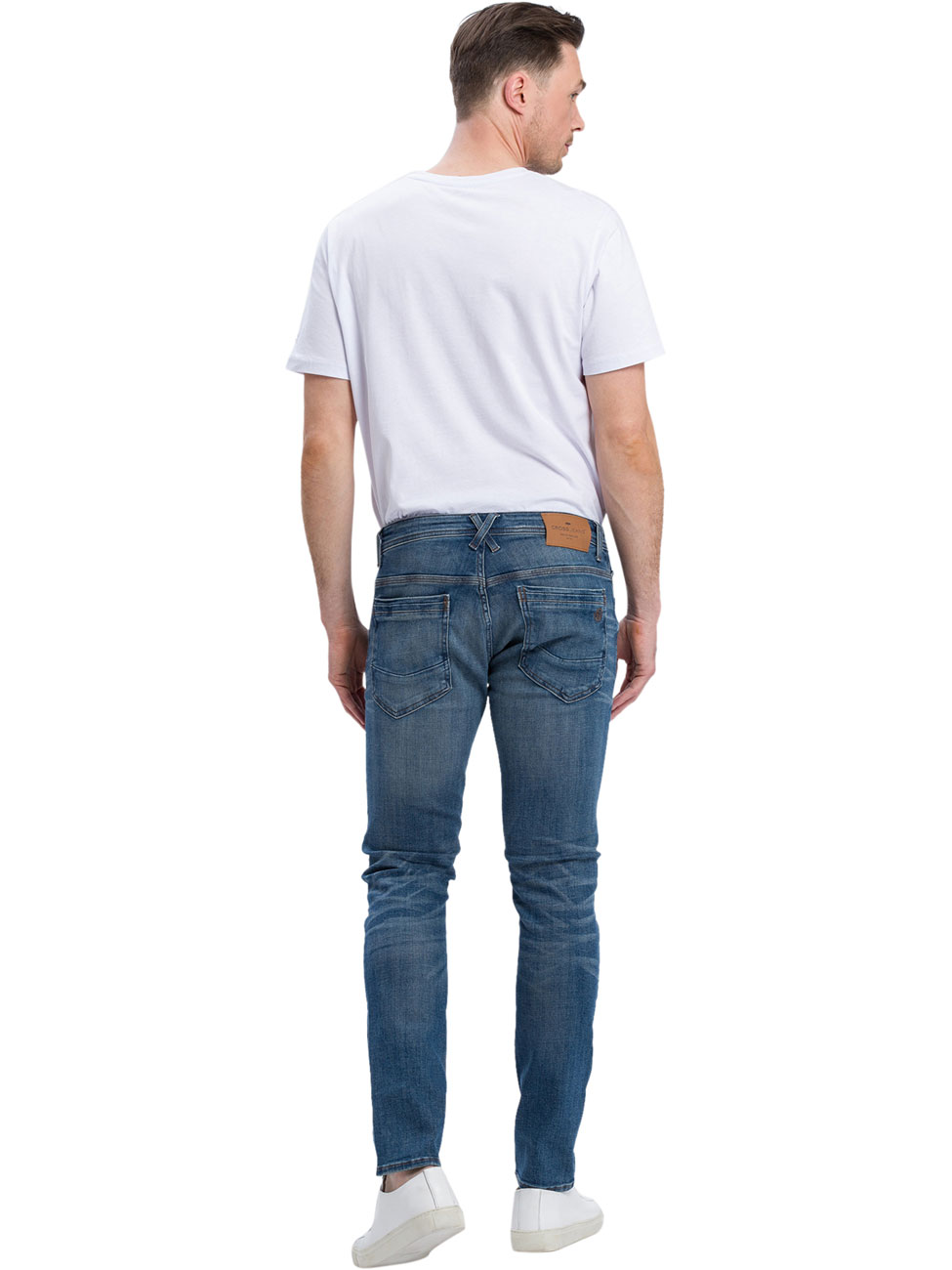 Cross Jeans Herren Jeans Jimi - Slim Tapered Fit - Blau - Dirty Blue günstig online kaufen