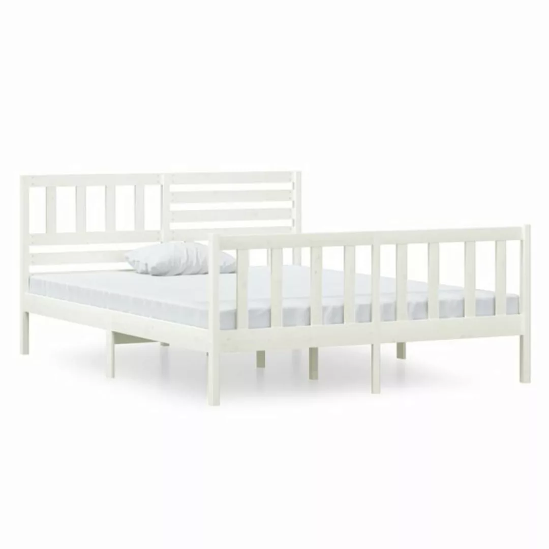 furnicato Bett Massivholzbett Weiß 120x190 cm günstig online kaufen