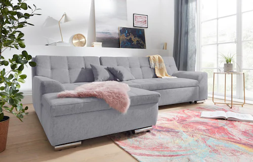 DOMO collection Ecksofa "Aversa L-Form", wahlweise mit Bettfunktion günstig online kaufen