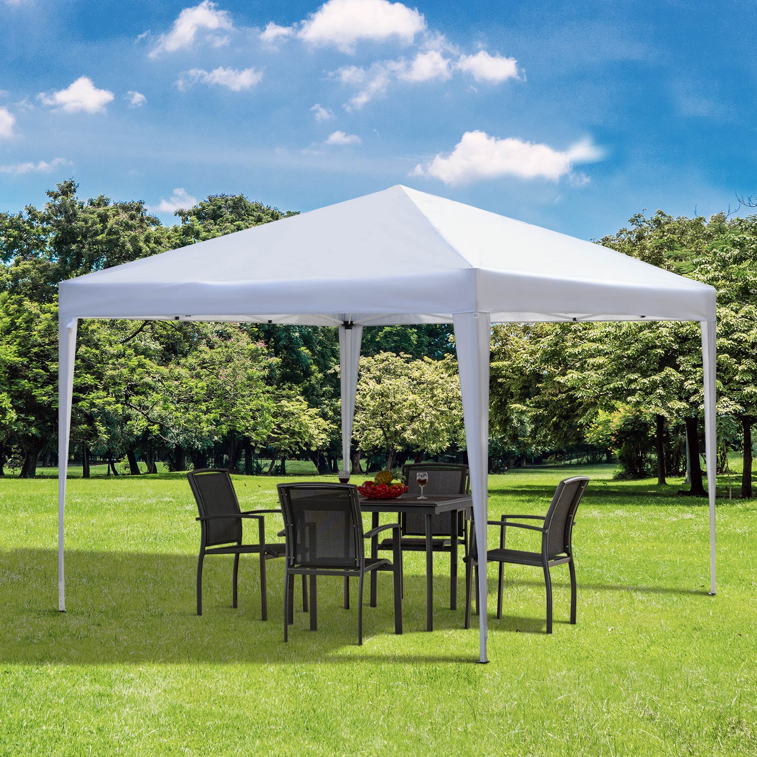 Outsunny Pavillon 2,95x2,95m Pop-Up Faltpavillon mit UV-Schutz, faltbar, St günstig online kaufen