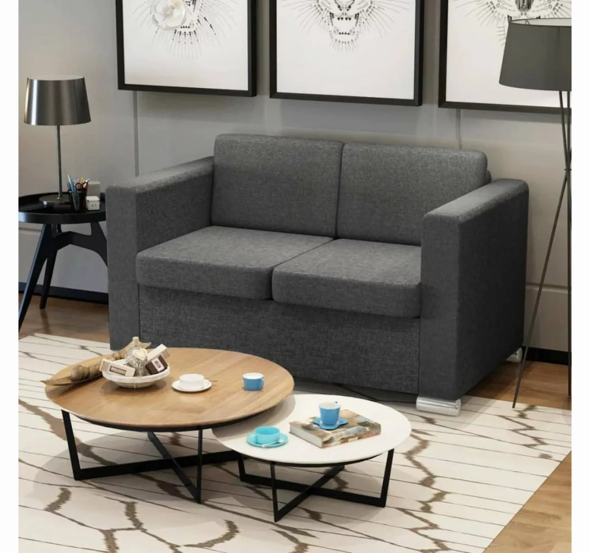 vidaXL Sofa 2-Sitzer Sofa Stoff Dunkelgrau günstig online kaufen