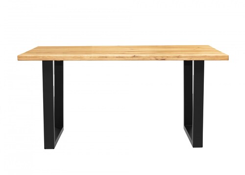 Home affaire Esstisch "Model 1", Eiche Massivholz und pulverbeschichtete Me günstig online kaufen
