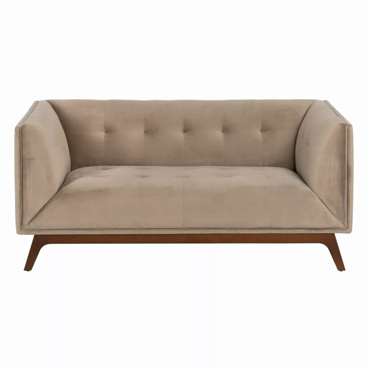 Sofa 156 X 81 X 72 Cm Champagner Synthetische Stoffe Holz Samt günstig online kaufen