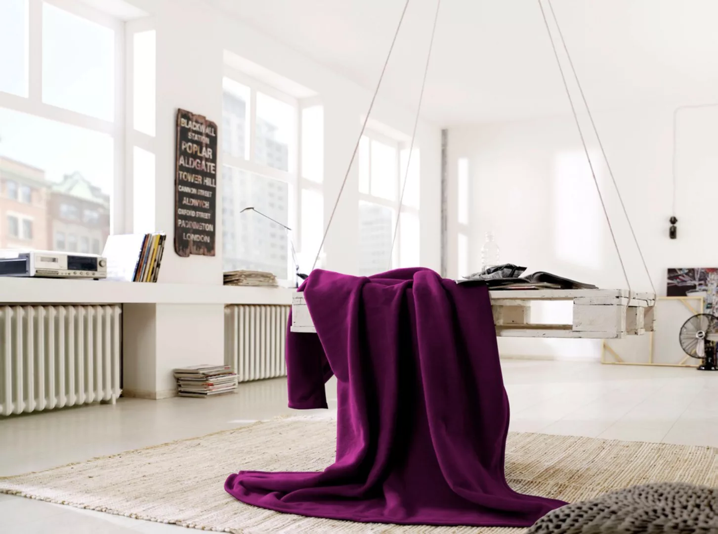 Biederlack Wohndecke »Wohndecke Cotton Home«, im Uni Design, Kuscheldecke günstig online kaufen