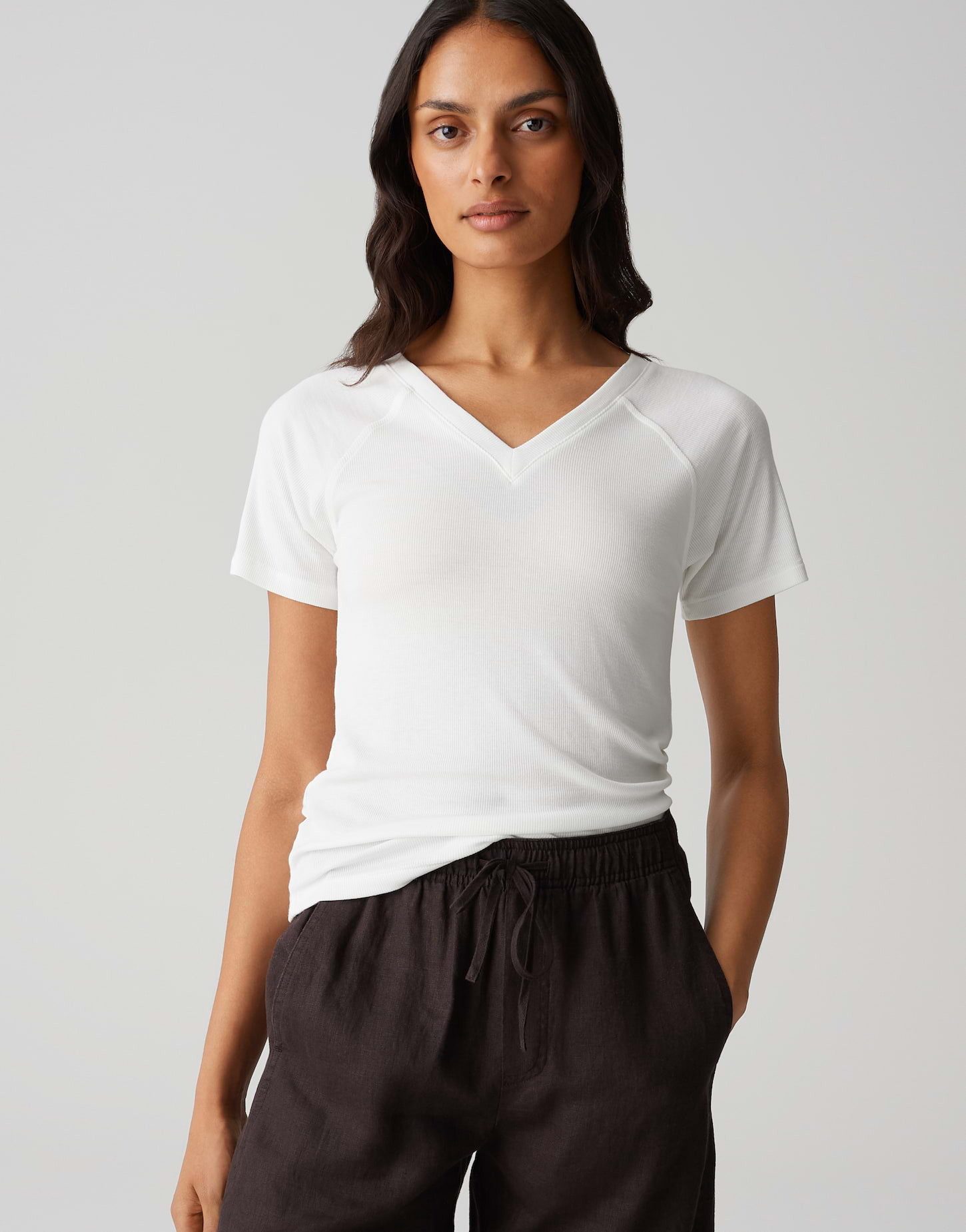 OPUS Kurzarmshirt SAVELLA Slim mit feiner günstig online kaufen