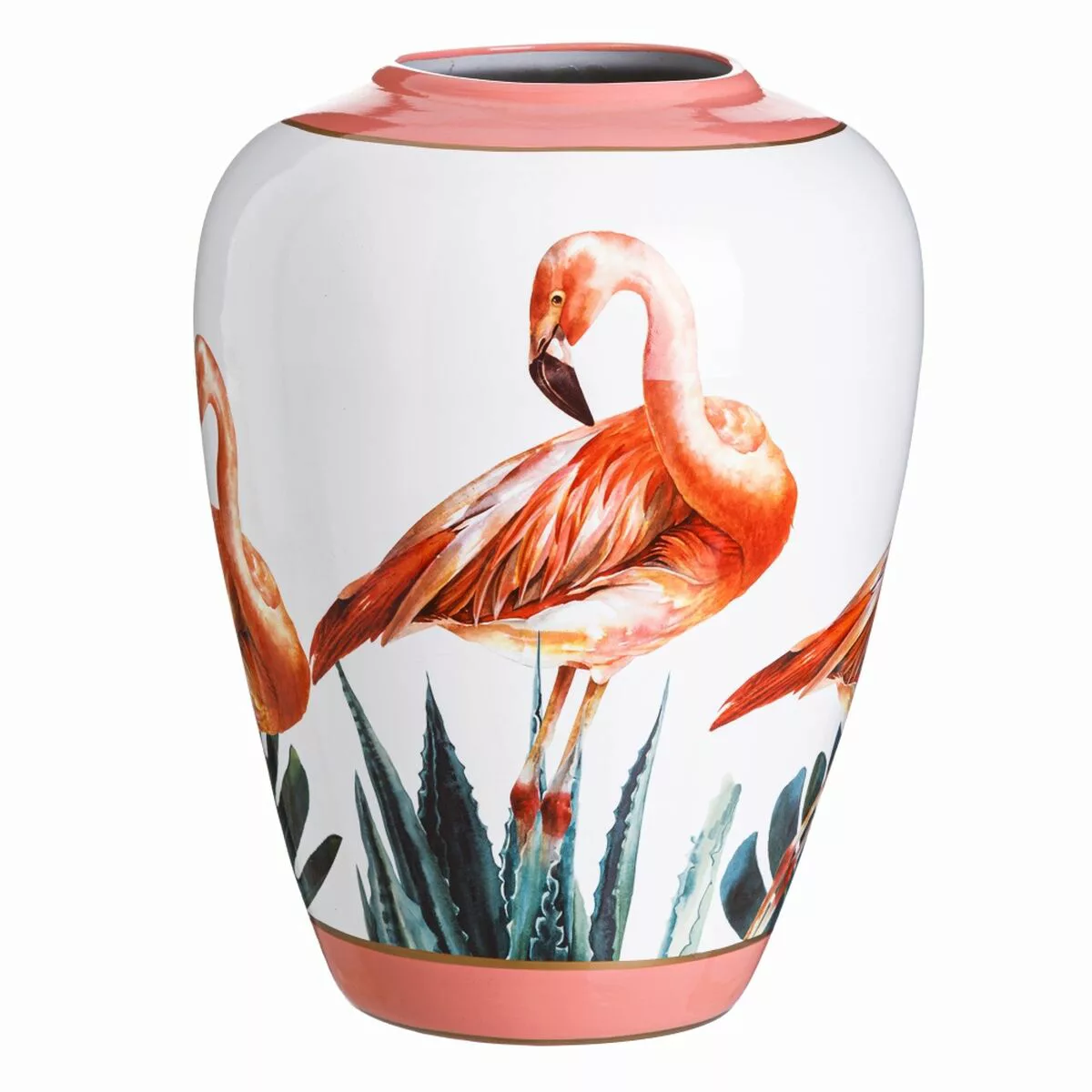 Vase Aus Keramik Koralle Weiß Flamingo 36 X 36 X 48 Cm günstig online kaufen
