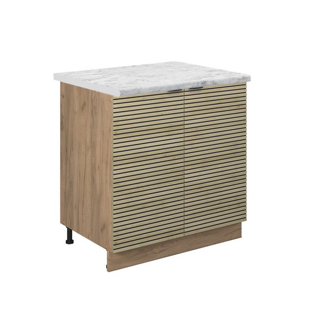 Vicco Spülenunterschrank Fame-Line, Eiche Paneel/Goldkraft Eiche, 80 cm, AP günstig online kaufen