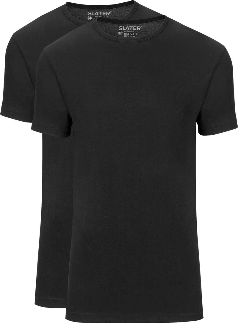 Slater 2er-Pack Basic Fit T-shirt Schwarz - Größe XXL günstig online kaufen