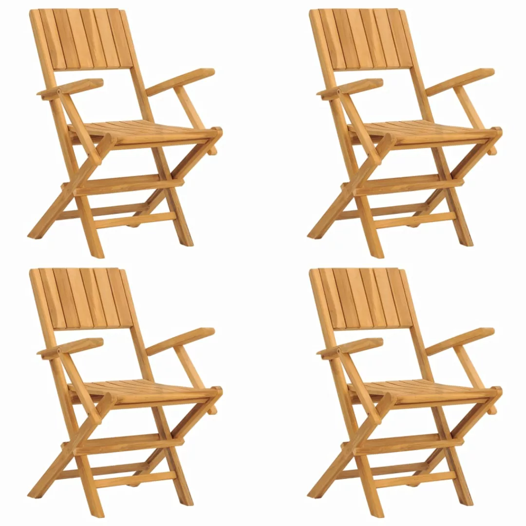 Vidaxl Gartenstühle 4 Stk. Klappbar 55x61x90 Cm Massivholz Teak günstig online kaufen