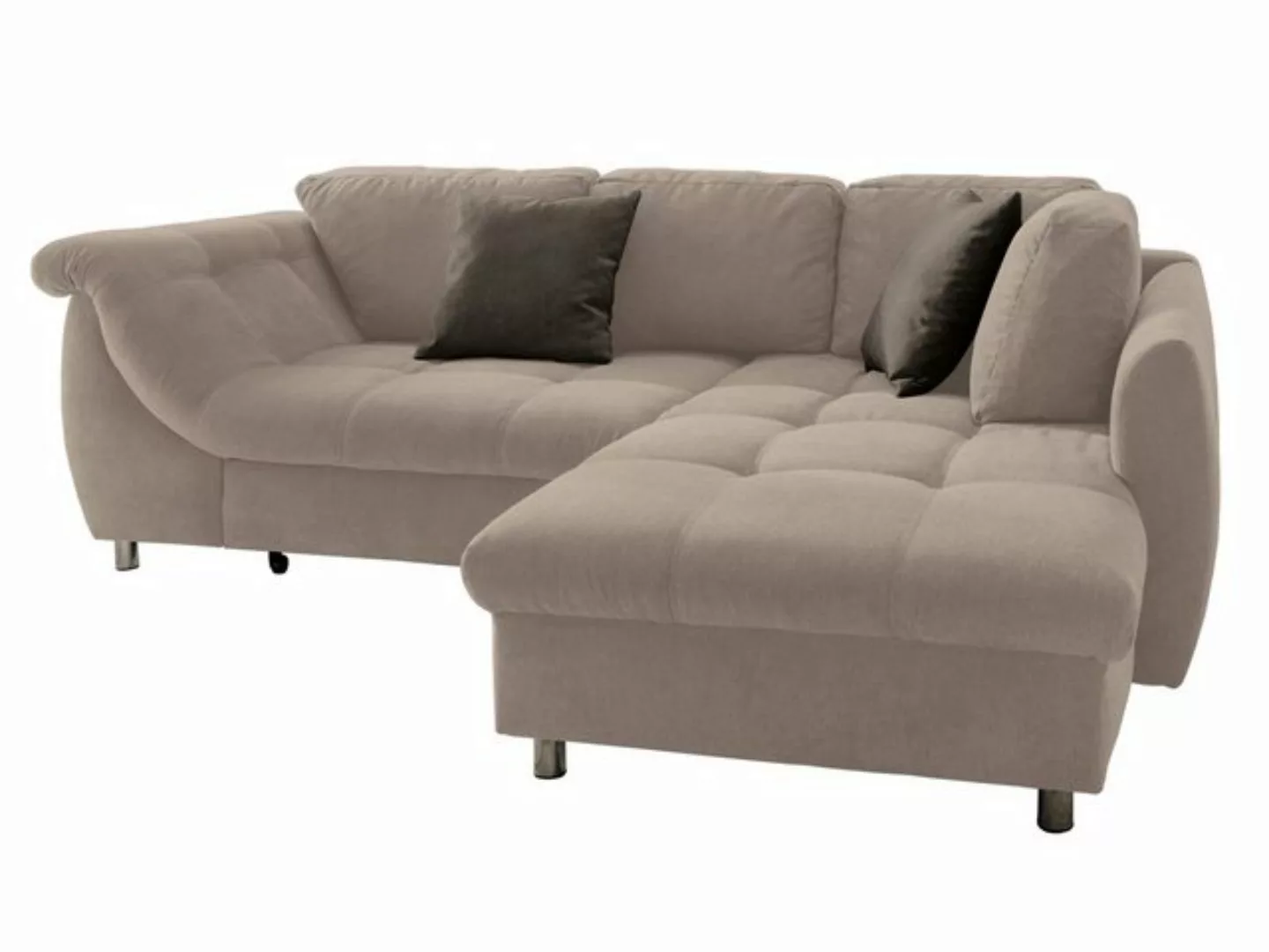 luma-home Ecksofa 17009, mit Bettkasten 250x190 cm, Ottomane rechts, Bettfu günstig online kaufen