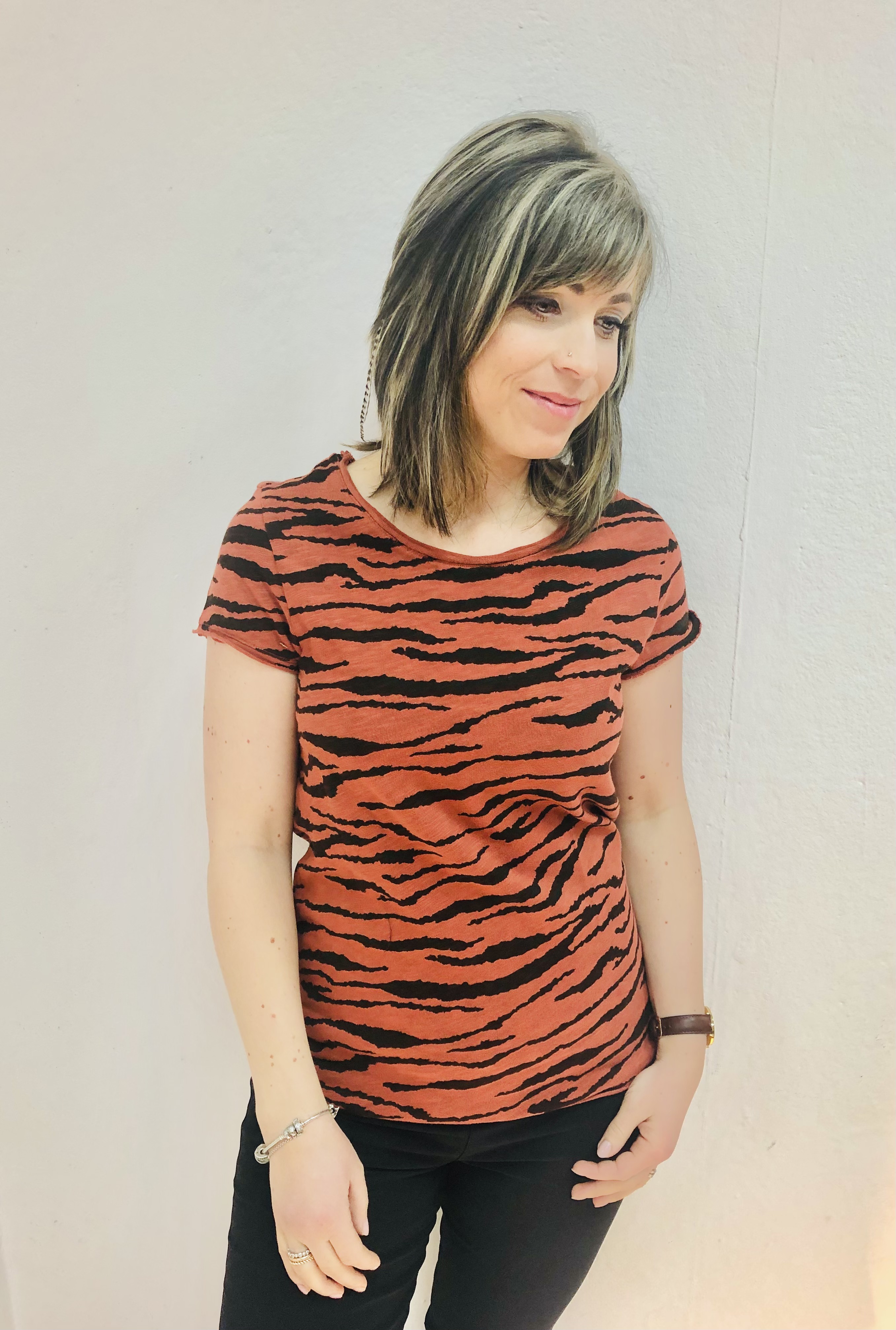 Munich Freedom Kurzarm Shirt mit Zebra-Print terracotta günstig online kaufen