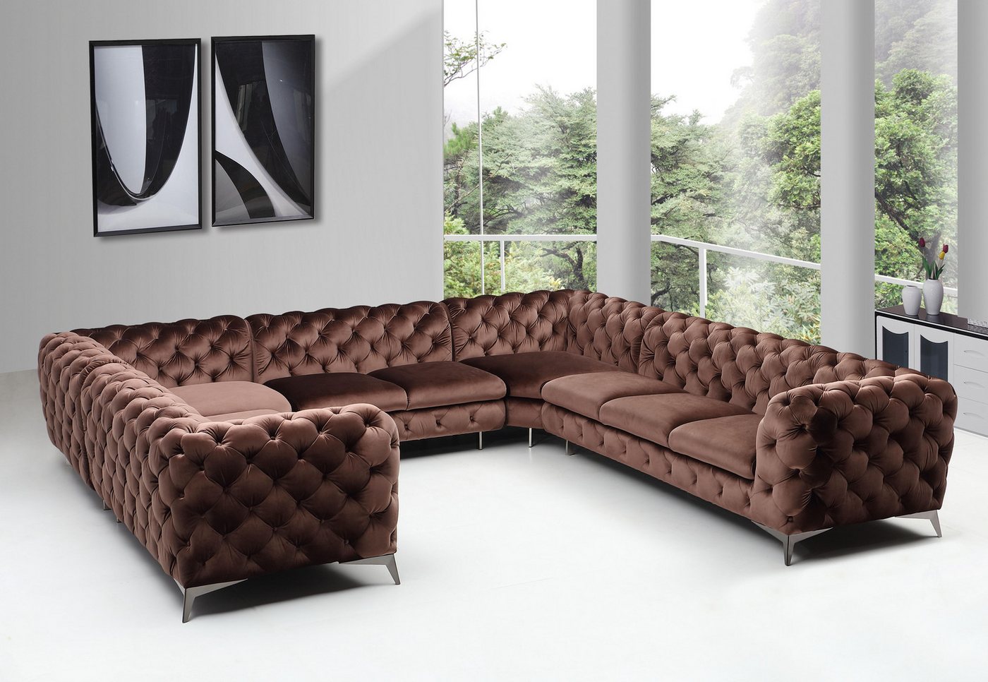 Xlmoebel Ecksofa Designer Chesterfield Ecksofa Couch Polster U-Form Sofa Si günstig online kaufen