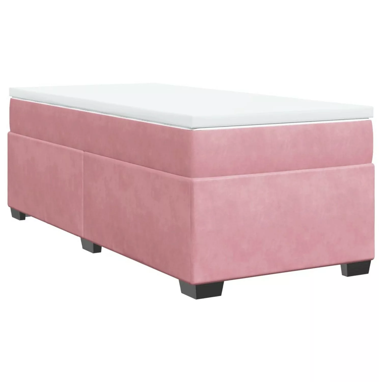 vidaXL Boxspringbett, Boxspringbett mit Matratze Rosa 90x200 cm Samt günstig online kaufen