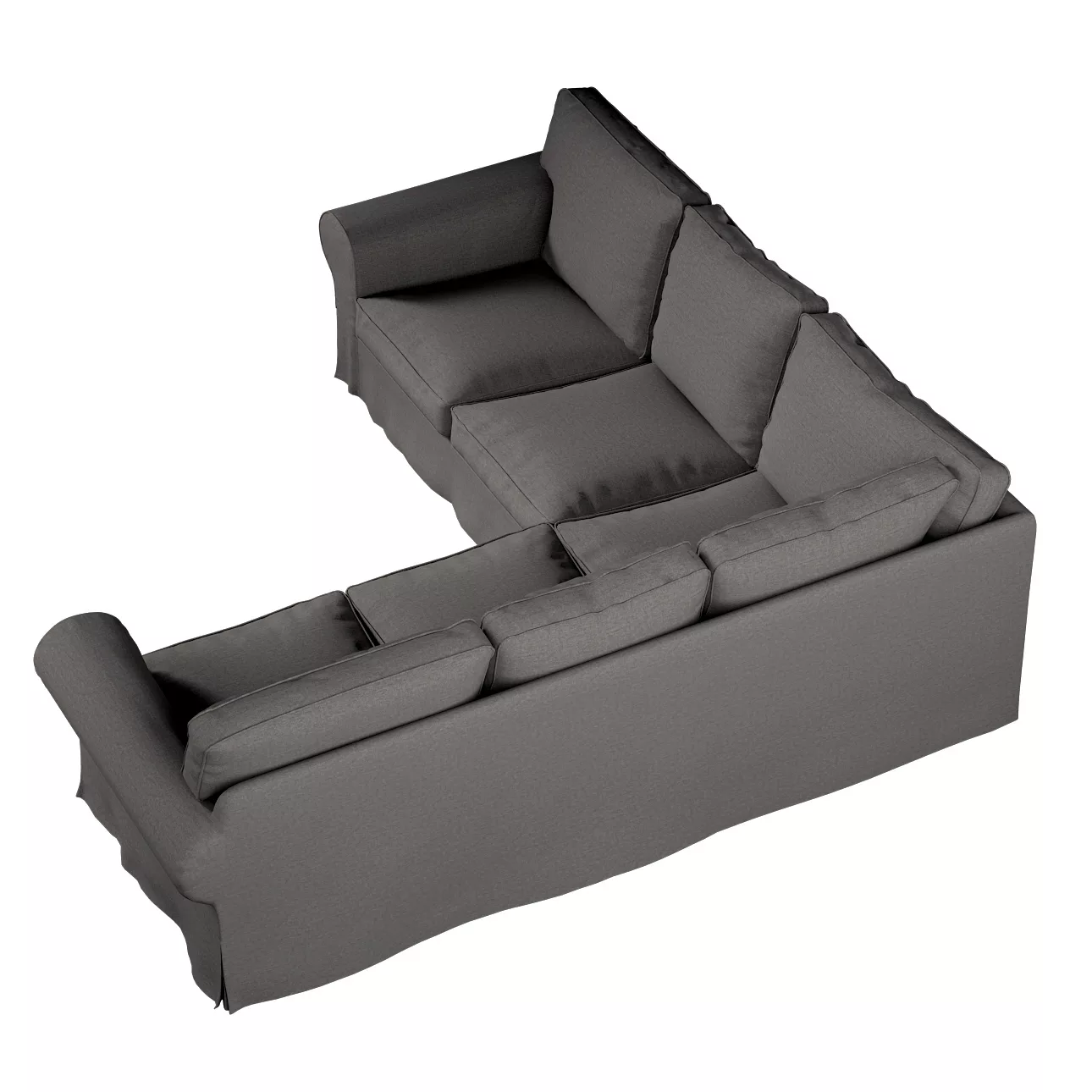 Bezug für Ektorp Ecksofa, dunkelgrau, Sofahusse für Ektorp Ecksofa, Edinbur günstig online kaufen