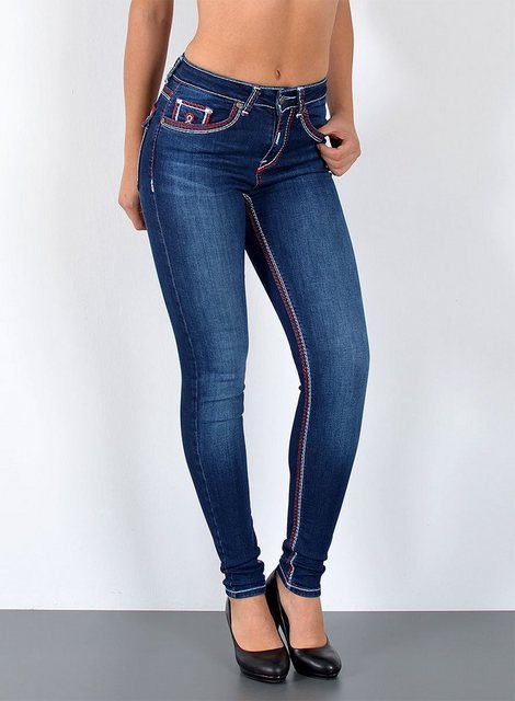 ESRA Skinny-fit-Jeans Jeans Damen Skinny Hose High Waist Jeanshose dicke Na günstig online kaufen