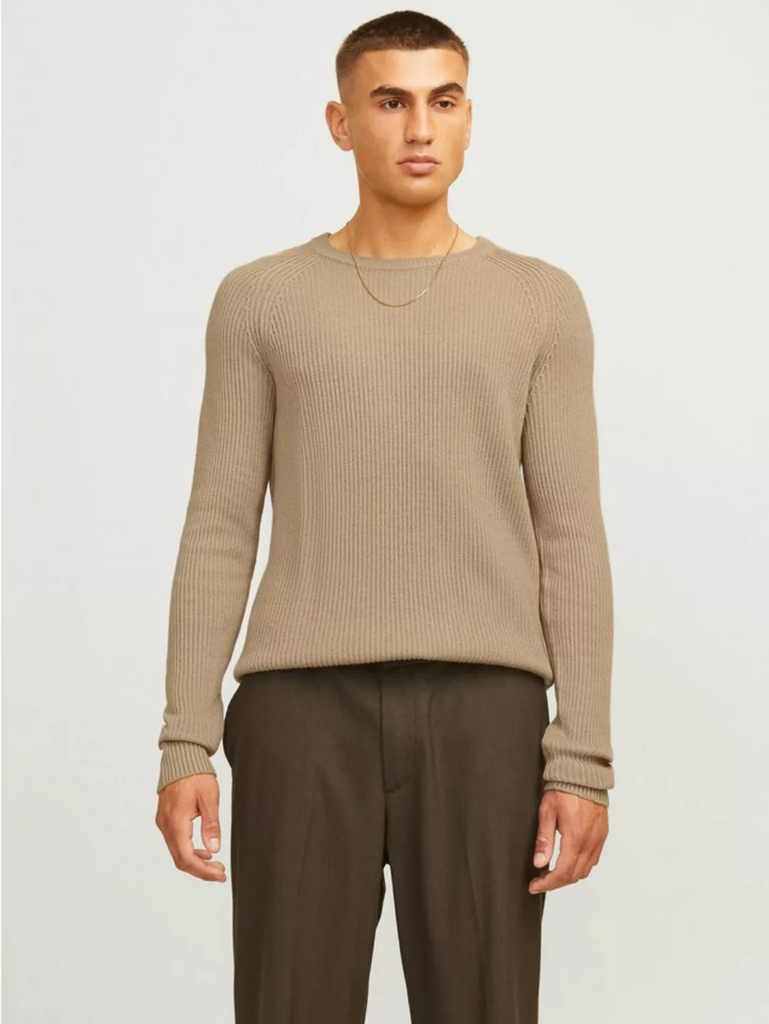 Jack & Jones Rundhalspullover "JJPANNEL KNIT CREW NECK AW24" günstig online kaufen