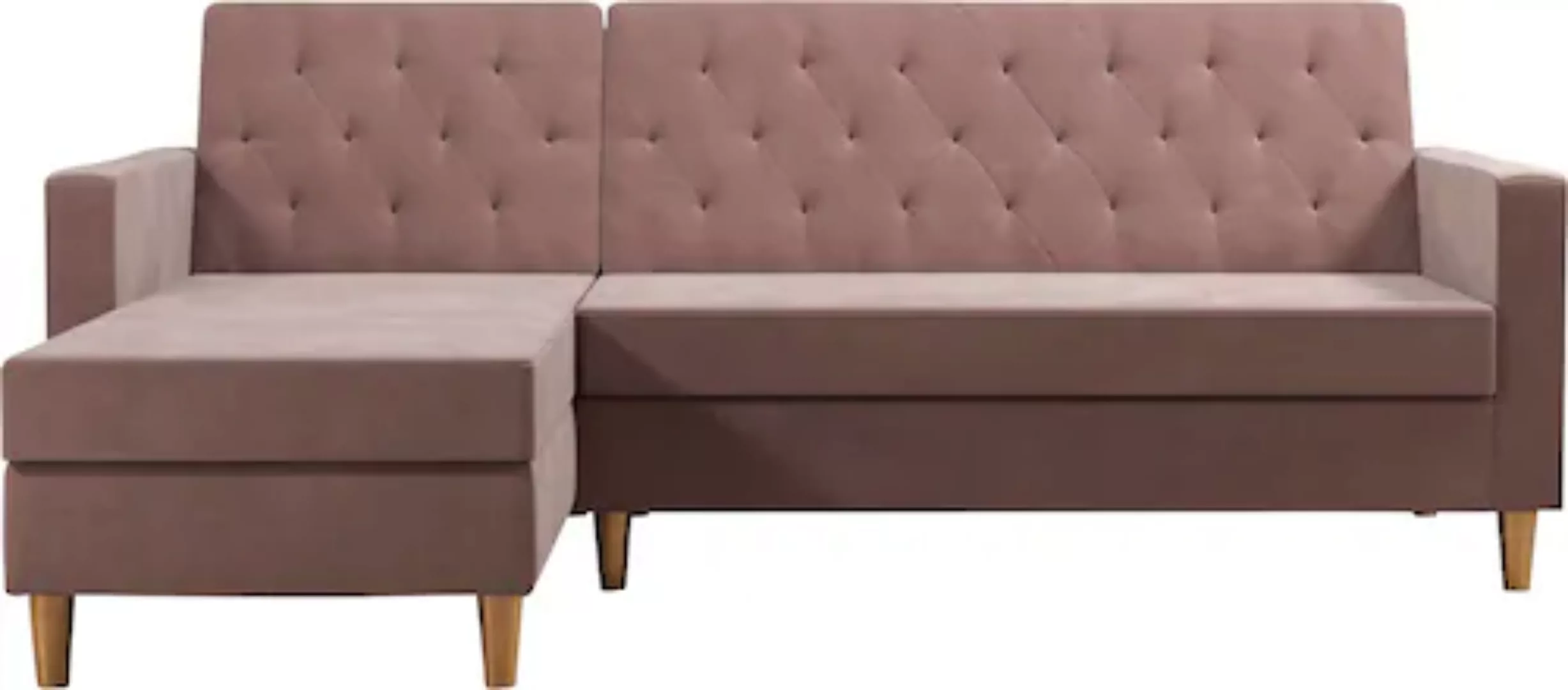 Cosmo Living Ecksofa »Liberty«, mit Schlafffunktion, Recamiere mit Stauraum günstig online kaufen