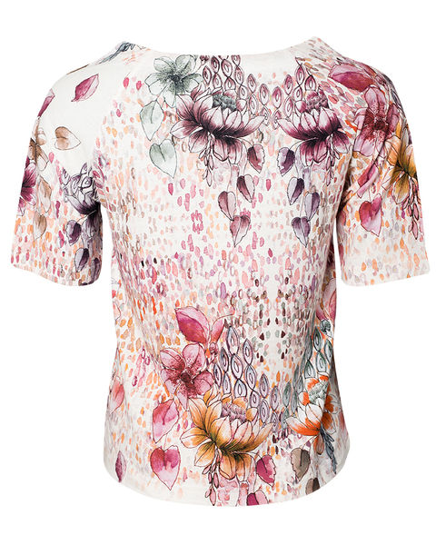 Blusenshirt Mit Blumenprint Aus Bio-baumwolle | Art-flower Blouse günstig online kaufen