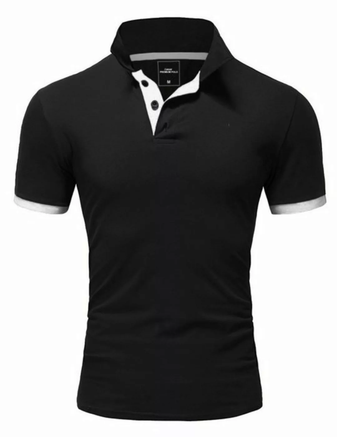 Amaci&Sons Poloshirt DETROIT Basic Kontrast Poloshirt günstig online kaufen