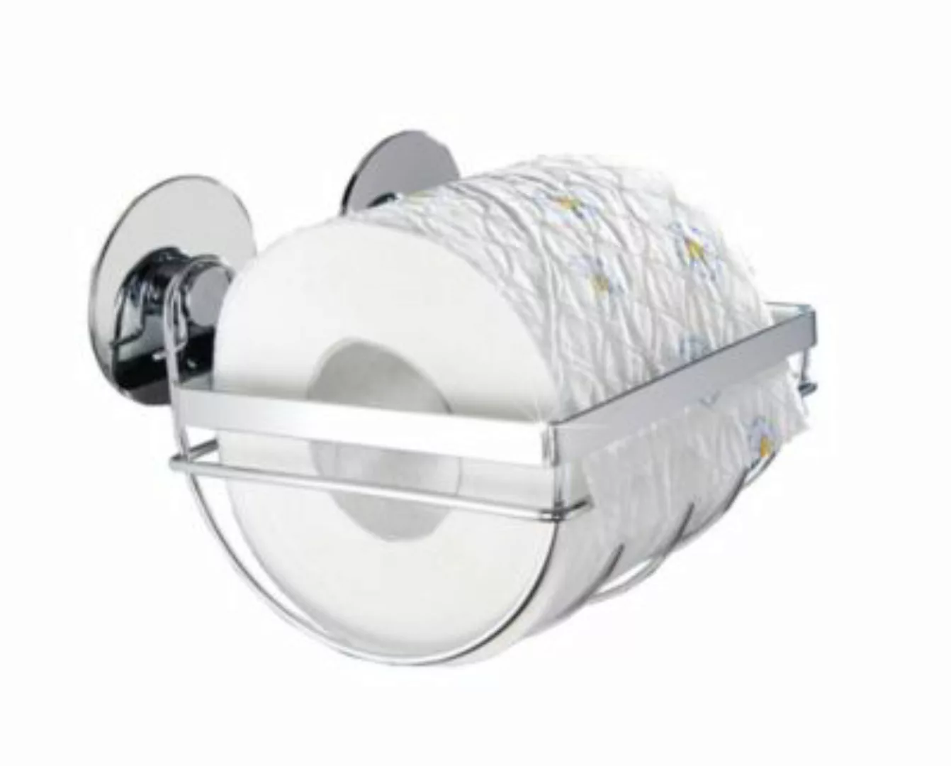 Maximex TurboFIX Edelstahl Toilettenpapierhalter, rostfrei silber günstig online kaufen
