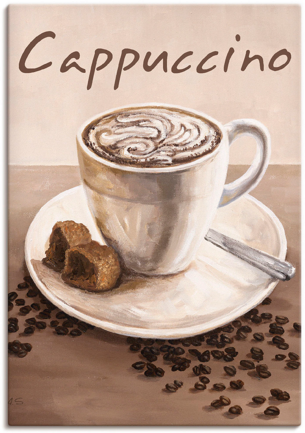 Artland Wandbild »Cappuccino - Kaffee«, Kaffee Bilder, (1 St.), als Leinwan günstig online kaufen