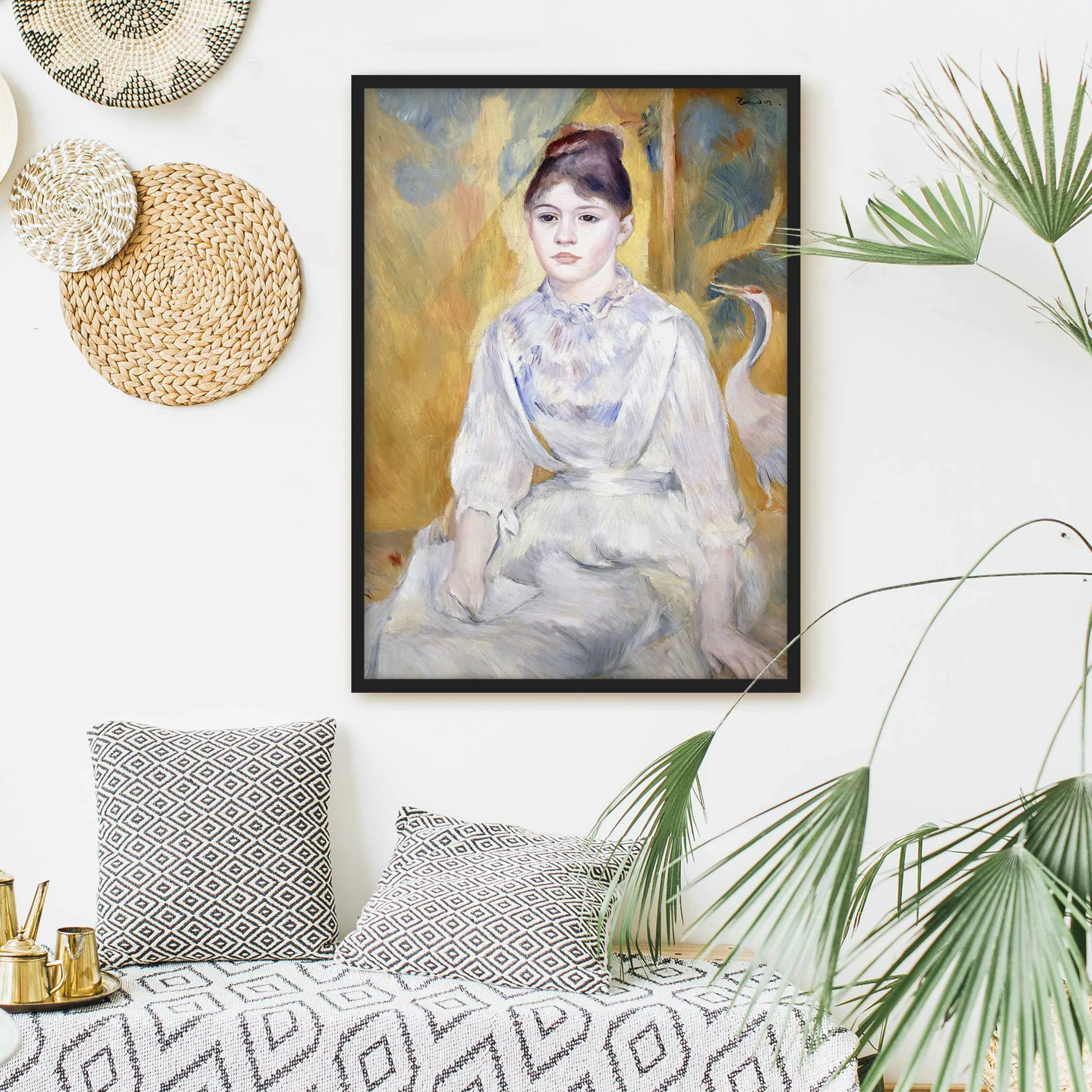 Bild mit Rahmen Kunstdruck - Hochformat Auguste Renoir - Junges Mädchen mit günstig online kaufen