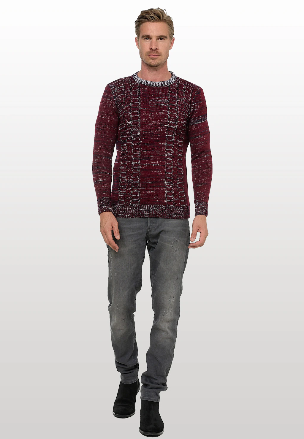 Rusty Neal Strickpullover, mit meliertem Design günstig online kaufen