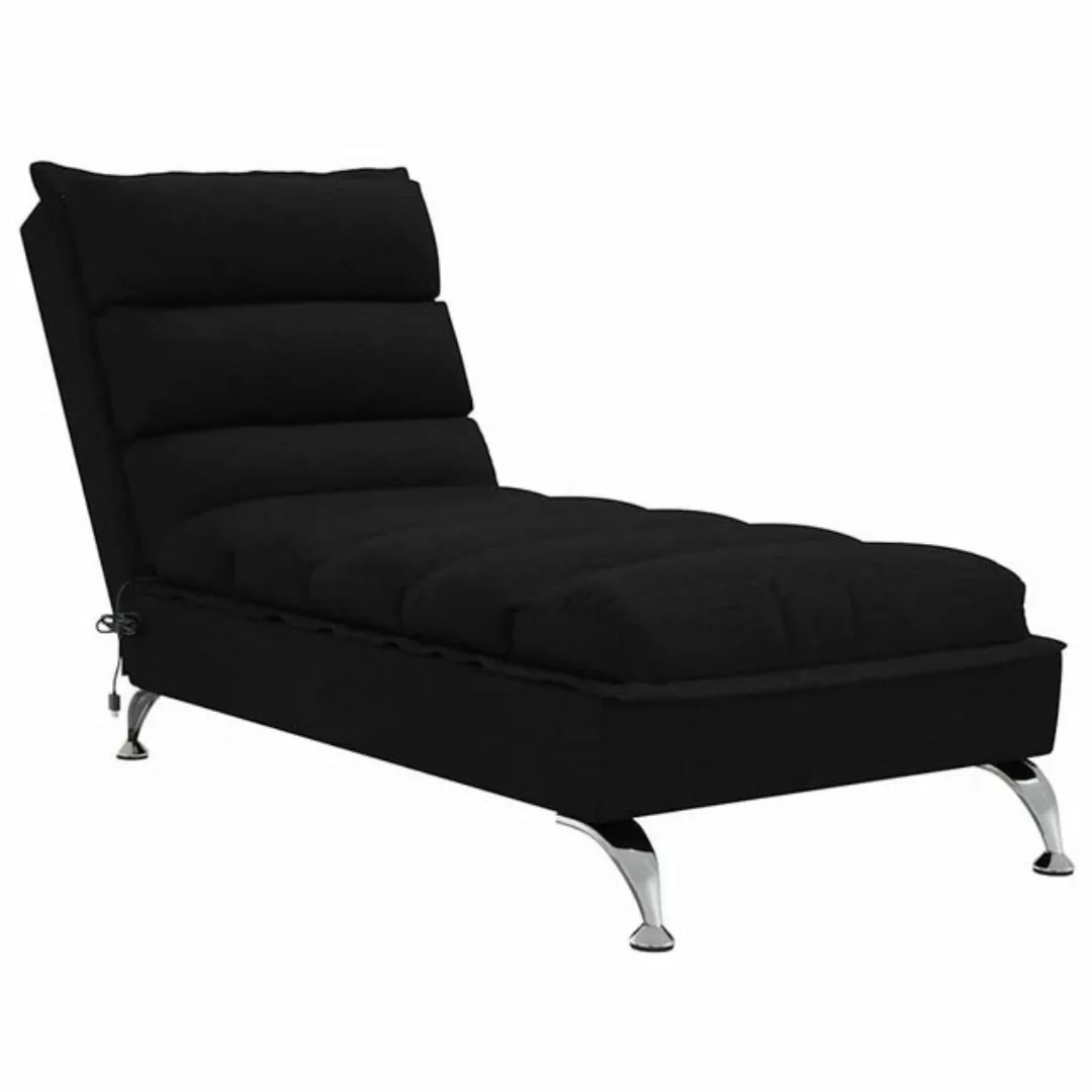 vidaXL Chaiselongue, Massage-Chaiselongue mit Kissen Schwarz Stoff günstig online kaufen