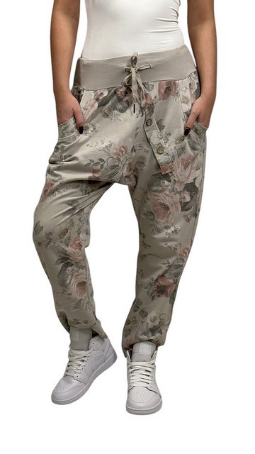 Mississhop Boyfriend-Hose Damen Hose Sweatpants Jogginghose Blumen M.130 günstig online kaufen