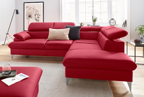 COTTA Polstergarnitur »Caluso L-Form«, Set bestehend aus: Ecksofa mit Kopft günstig online kaufen