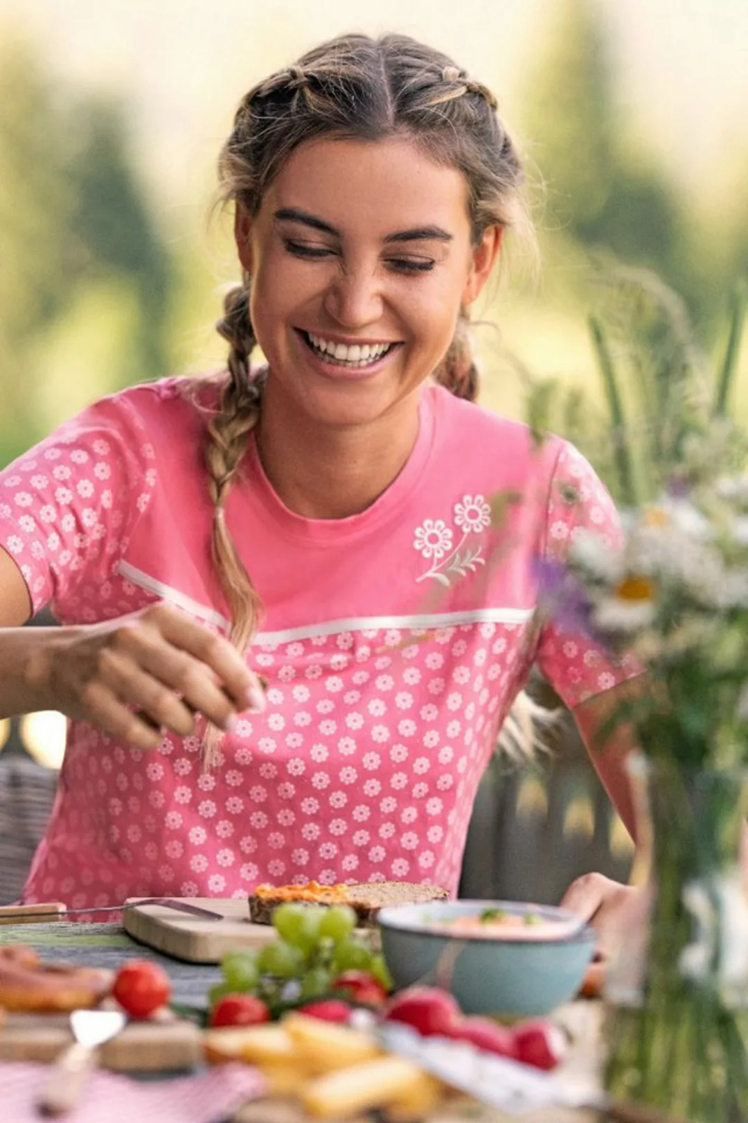 Piz Palü Outdoorbluse Wandershirt Damen - ALESHEIM - alpenrose, nadelgrün günstig online kaufen