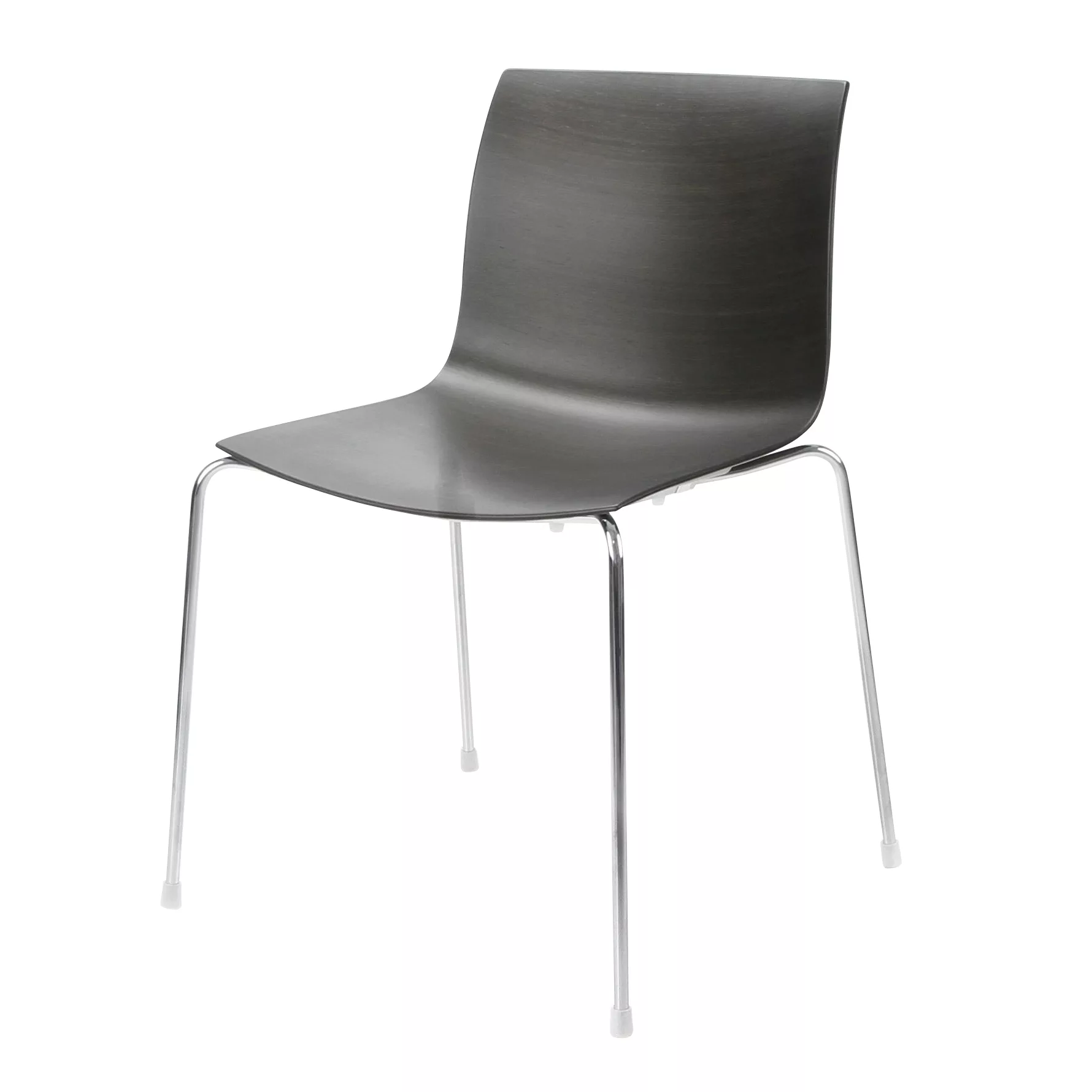 Arper - Catifa 46 Stuhl einfarbig Gestell Chrom - eiche dunkel gebeizt/Auße günstig online kaufen