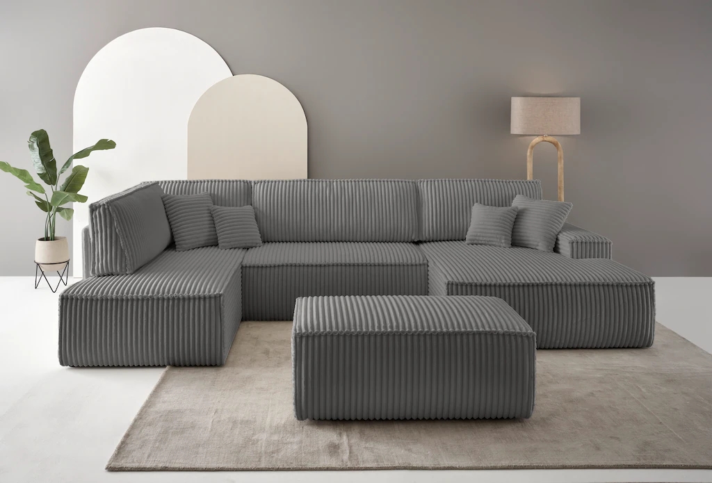 andas Wohnlandschaft "FINNLEY U-Form XXL 329 cm, Schlafsofa, Schlaffunktion günstig online kaufen