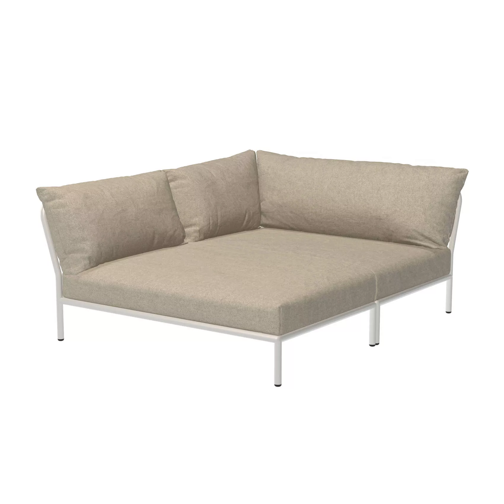 LEVEL2 Outdoor Eck-Sofa Lounge-Modul 5 Papyrus Weiß Links günstig online kaufen